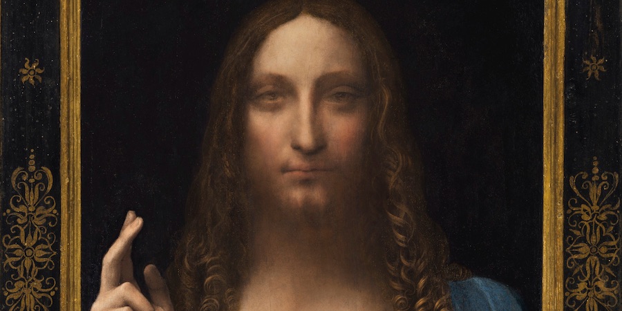 La firma di Leonardo in un'occhio del Salvator Mundi